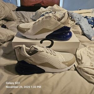 Nike Air Max 270 White and Tan Men's Shoes